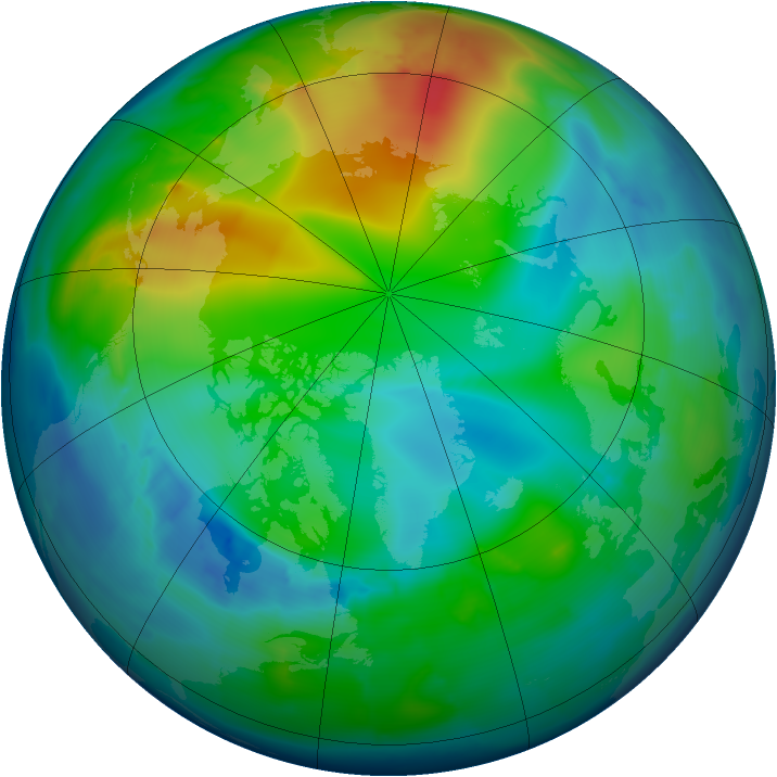 Arctic ozone map for 03 December 2012